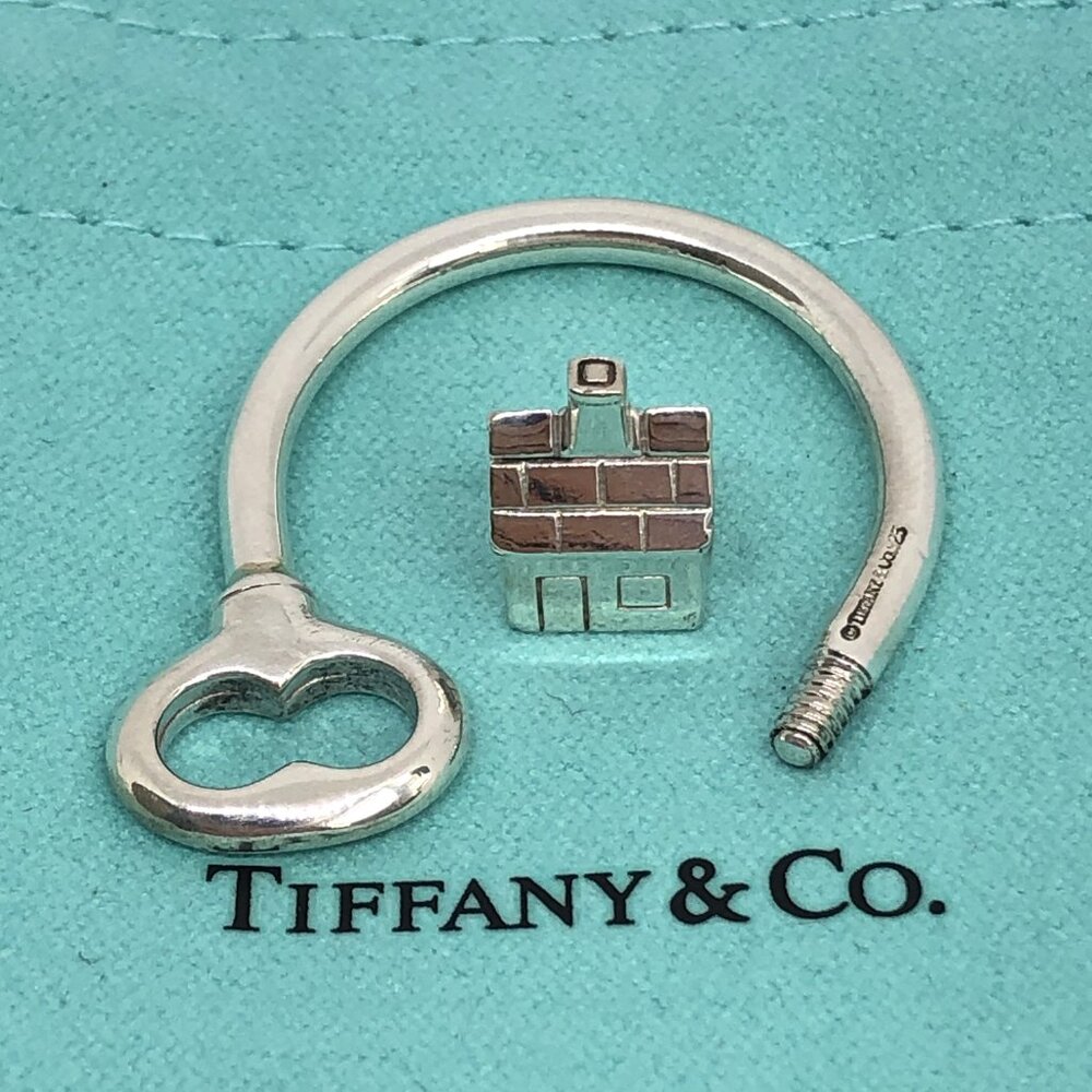 Tiffany & Co 925 Sterling Silver Key Ring House Home Key Chain Vintage
